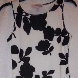 Black and White floral Tank dress